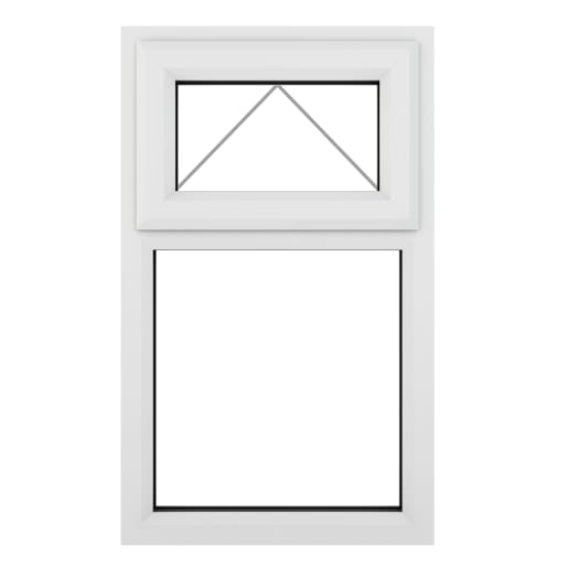 Crystal Triple Glazed Window White Top Hung 965 x 1190mm Clear