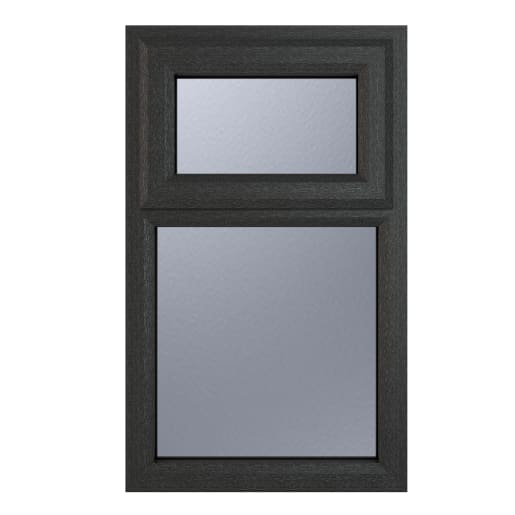 Crystal Triple Glazed Window Grey/White Top Hung 905 x 1040mm Obscure