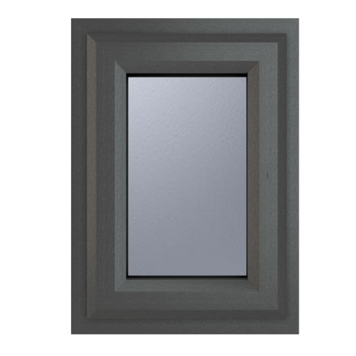 Crystal Triple Glazed Window Grey/White Top Hung 440 x 610mm Obscure