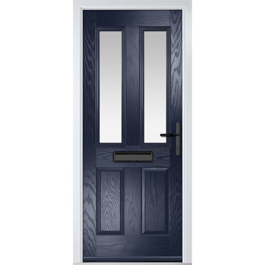 Carnoustie Blue Clear Glass 920 x 2090mm Left Hand