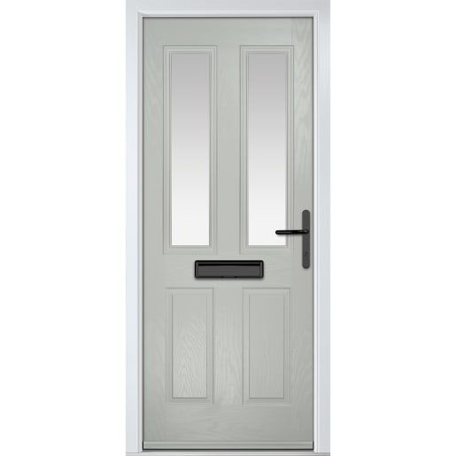 Carnoustie Agate Grey Stipolytte Glass 920 x 2090mm Left Hand