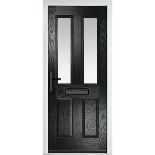 Carnoustie Black Stipolytte Glass 920 x 2090mm Right Hand