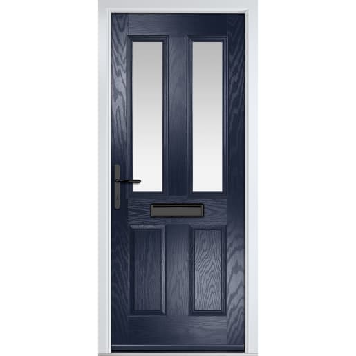 Carnoustie Blue Stipolytte Glass 920 x 2090mm Right Hand