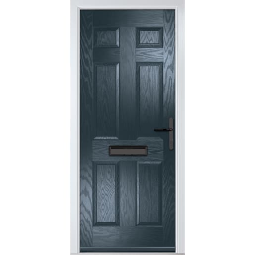 Muirfield solid Anthracite Grey None Glass 920 x 2090mm Left Hand