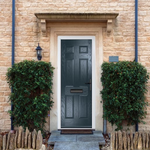 Muirfield solid Anthracite Grey None Glass 920 x 2090mm Left Hand