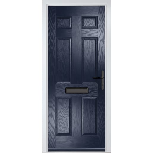 Muirfield solid Blue None Glass 920 x 2090mm Left Hand