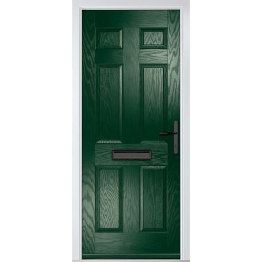 Muirfield solid Green None Glass 920 x 2090mm Left Hand