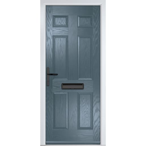 Muirfield solid Slate Grey None Glass 920 x 2090mm Right Hand