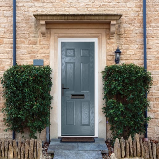 Muirfield solid Slate Grey None Glass 920 x 2090mm Right Hand