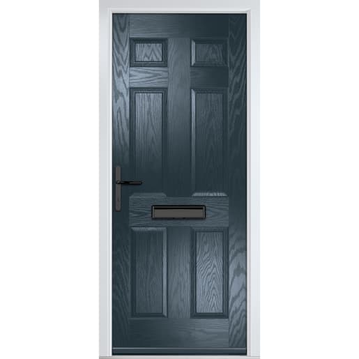 Muirfield solid Anthracite Grey None Glass 920 x 2090mm Right Hand