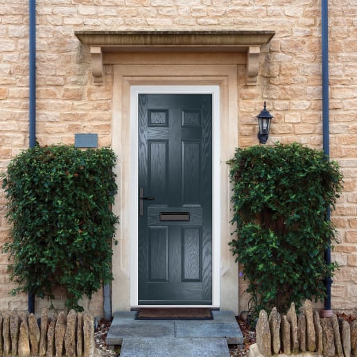 Muirfield solid Anthracite Grey None Glass 920 x 2090mm Right Hand
