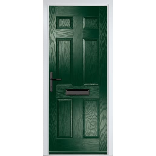 Muirfield solid Green None Glass 920 x 2090mm Right Hand
