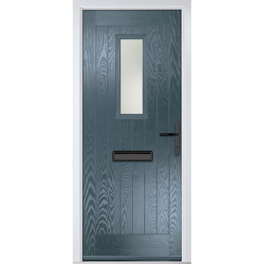Sunningdale Slate Grey Clear Glass 920 x 2090mm Left Hand