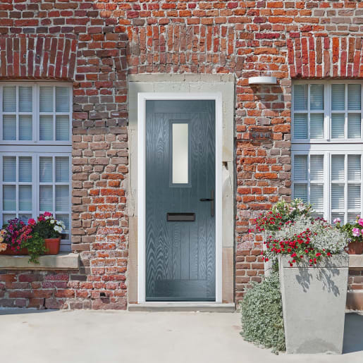 Sunningdale Slate Grey Clear Glass 920 x 2090mm Left Hand