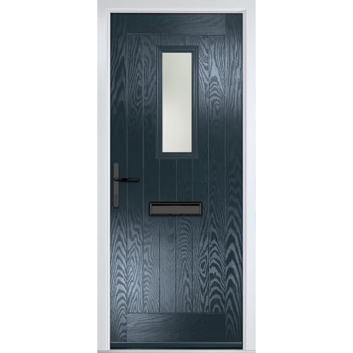 Sunningdale Anthracite Grey Clear Glass 920 x 2090mm Right Hand