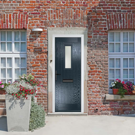 Sunningdale Anthracite Grey Clear Glass 920 x 2090mm Right Hand