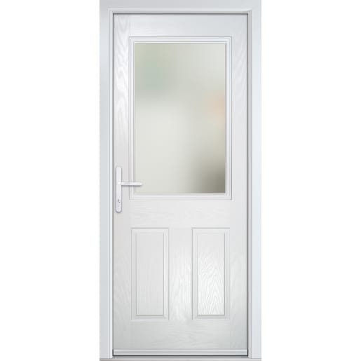 Lytham White Clear Glass 920 x 2090mm Right Hand