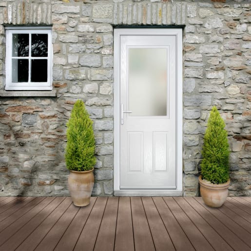Lytham White Clear Glass 920 x 2090mm Right Hand