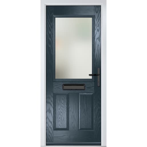 Lytham Anthracite Grey Clear Glass 920 x 2090mm Left Hand