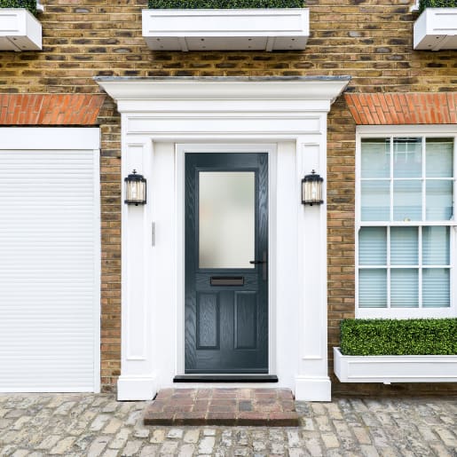 Lytham Anthracite Grey Clear Glass 920 x 2090mm Left Hand