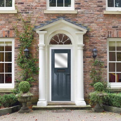 Eaton Anthracite Grey Stipolytte Glass 920 x 2090mm Left Hand