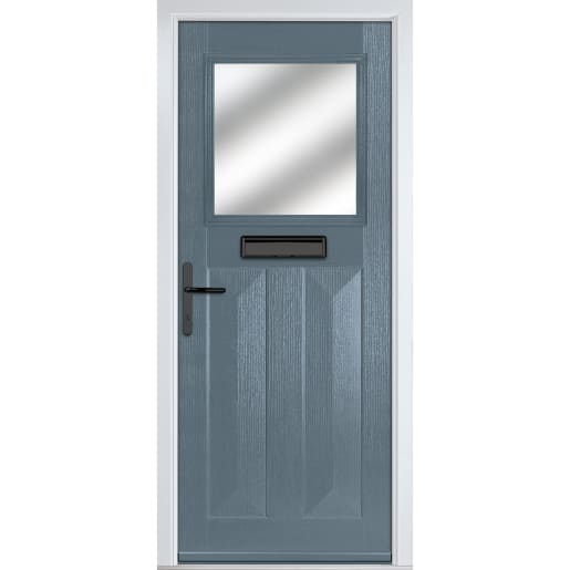 Eaton Slate Grey Clear Glass 920 x 2090mm Right Hand