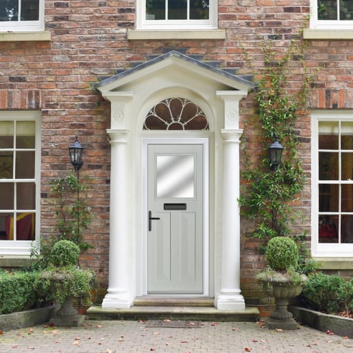 Eaton Agate Grey Stipolytte Glass 920 x 2090mm Right Hand