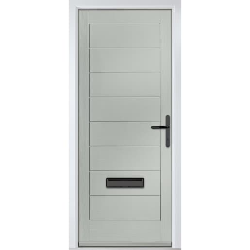 Monza Solid Agate Grey No Glass 920 x 2090mm Left Hand