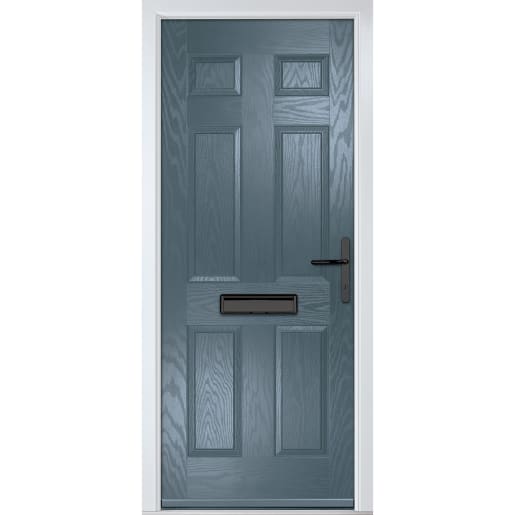 Muirfield solid Slate Grey None Glass 890 x 2090mm Left Hand
