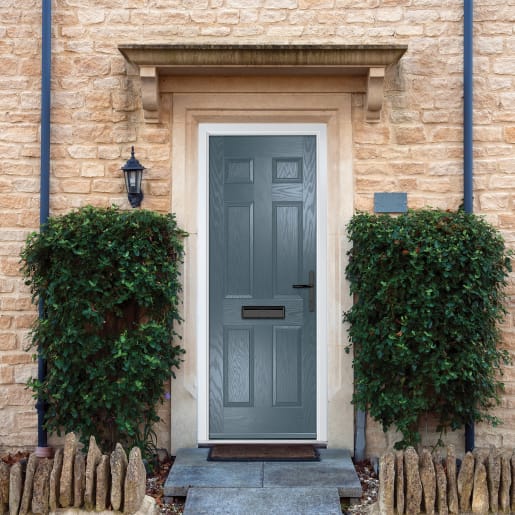 Muirfield solid Slate Grey None Glass 890 x 2090mm Left Hand
