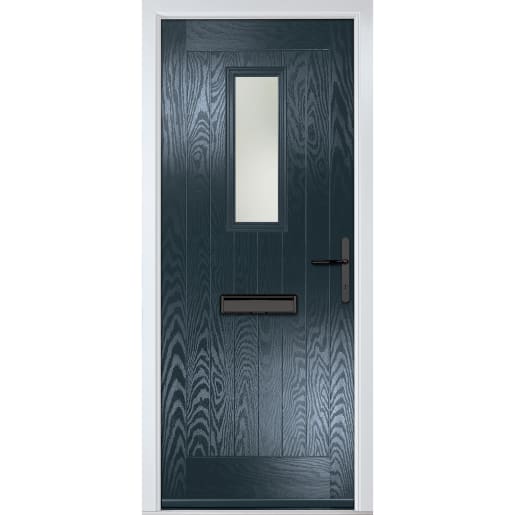 Sunningdale Anthracite Grey Clear Glass 890 x 2090mm Left Hand