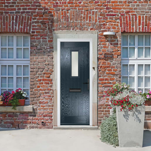 Sunningdale Anthracite Grey Clear Glass 890 x 2090mm Left Hand