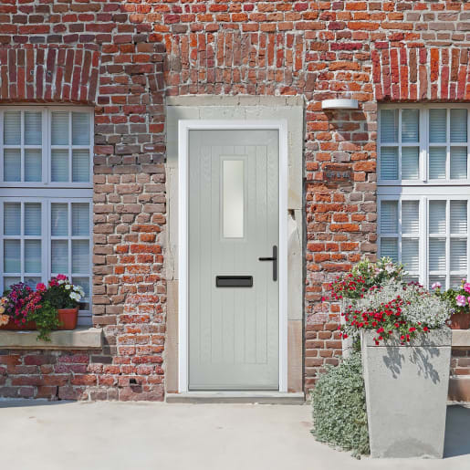 Sunningdale Agate Grey Clear Glass 890 x 2090mm Left Hand