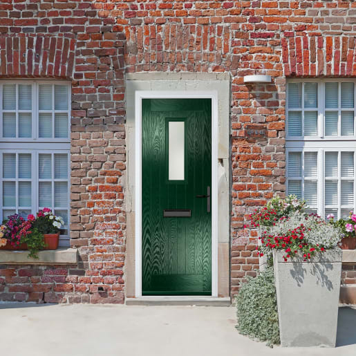 Sunningdale Green Stipolytte Glass 890 x 2090mm Left Hand