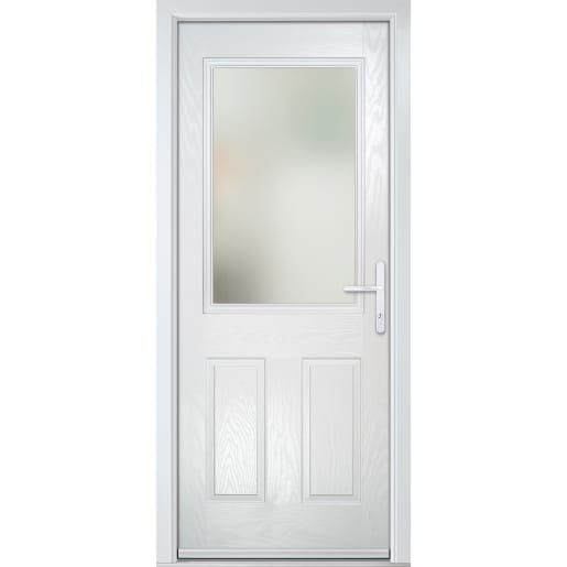 Lytham White Clear Glass 890 x 2090mm Left Hand