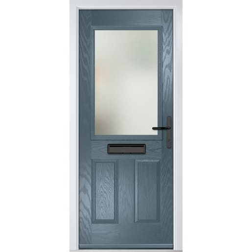Lytham Slate Grey Clear Glass 890 x 2090mm Left Hand