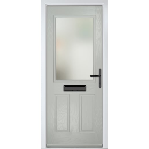 Lytham Agate Grey Stipolytte Glass 890 x 2090mm Left Hand