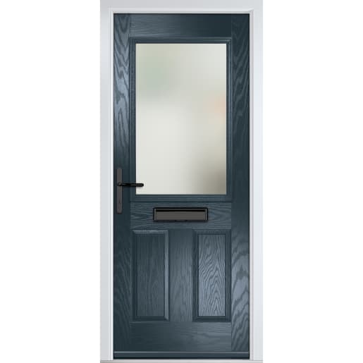 Lytham Anthracite Grey Clear Glass 890 x 2090mm Right Hand