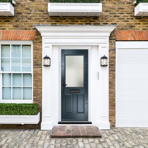 Lytham Anthracite Grey Clear Glass 890 x 2090mm Right Hand