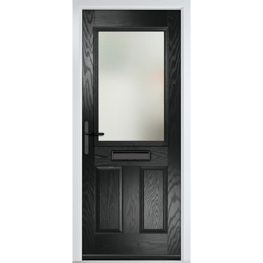 Lytham Black Stipolytte Glass 890 x 2090mm Right Hand