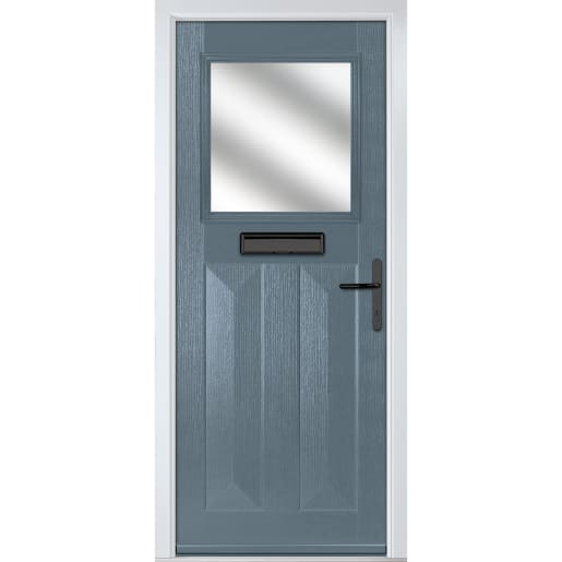 Eaton Slate Grey Clear Glass 890 x 2090mm Left Hand