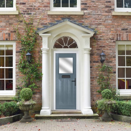 Eaton Slate Grey Clear Glass 890 x 2090mm Left Hand