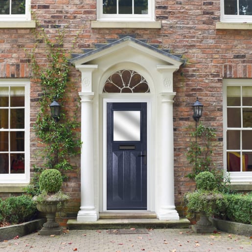Eaton Blue Stipolytte Glass 890 x 2090mm Left Hand