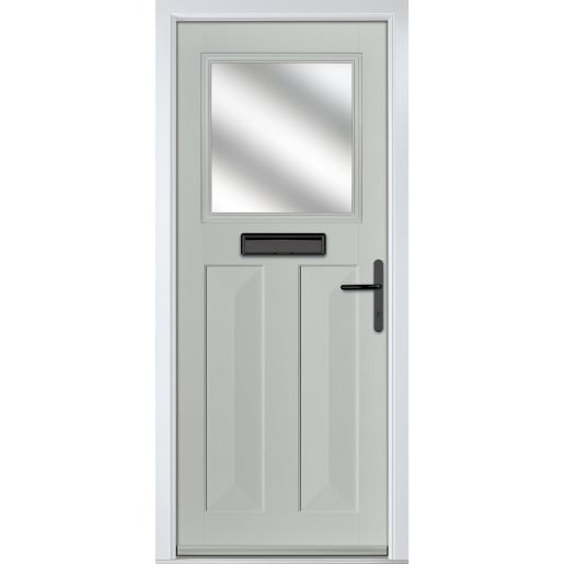 Eaton Agate Grey Stipolytte Glass 890 x 2090mm Left Hand