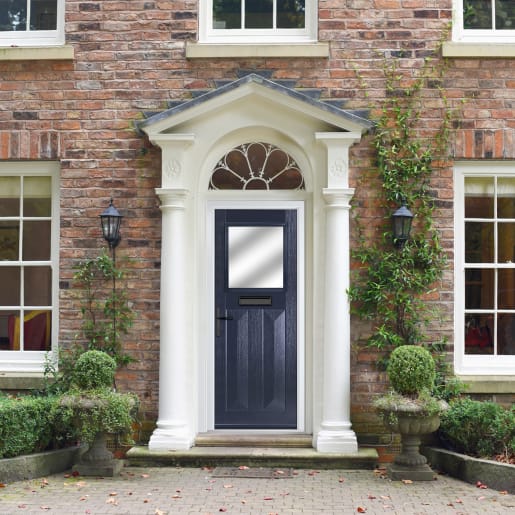 Eaton Blue Clear Glass 890 x 2090mm Right Hand