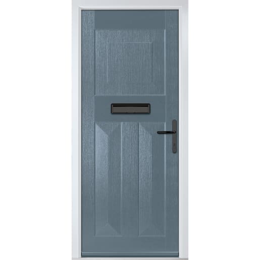 Eaton Solid Slate Grey None Glass 890 x 2090mm Left Hand