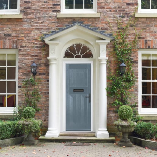 Eaton Solid Slate Grey None Glass 890 x 2090mm Left Hand