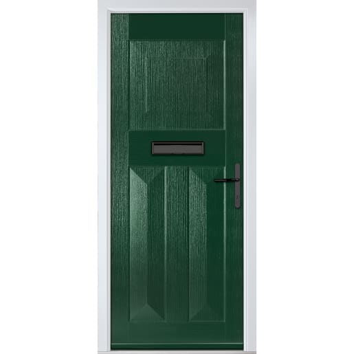 Eaton Solid Green None Glass 890 x 2090mm Left Hand