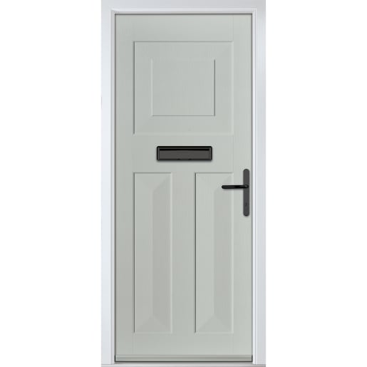 Eaton Solid Agate Grey None Glass 890 x 2090mm Left Hand