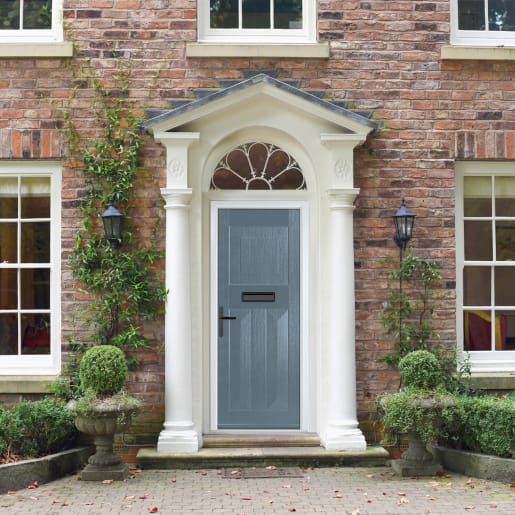 Eaton Solid Slate Grey None Glass 890 x 2090mm Right Hand